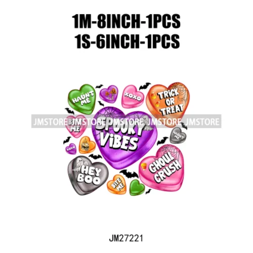 Sweet Spooky Ice Cream Season Ghost Boo Halloween Creepy People Trick Or Treat Candy DTF Iron On Transfers Stickers For T-shirts