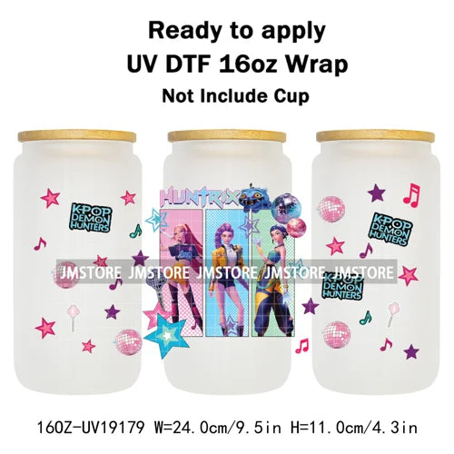 Kpop Idol Fan Art Anime Lover Gift UV DTF Cup Wrap Ready To Apply Transfer Stickers 16OZ Tumbler Wraps DIY For Libbey Glass Can