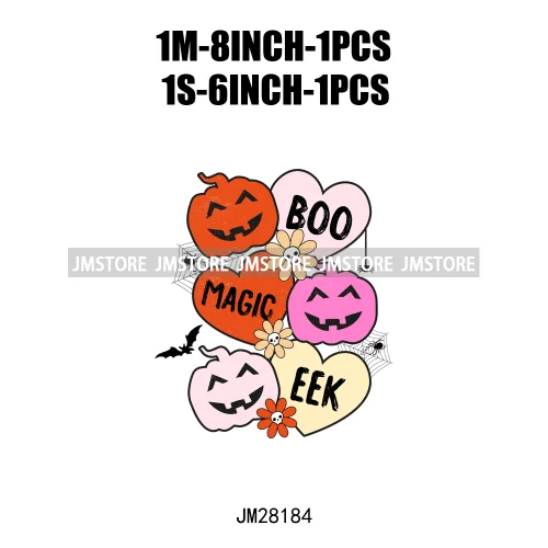 Diy Spooky Ghost Love Reading More Books Good Vibes Halloween Decals DTF Iron On Transfers Stickers Ready To Press For T-shirts