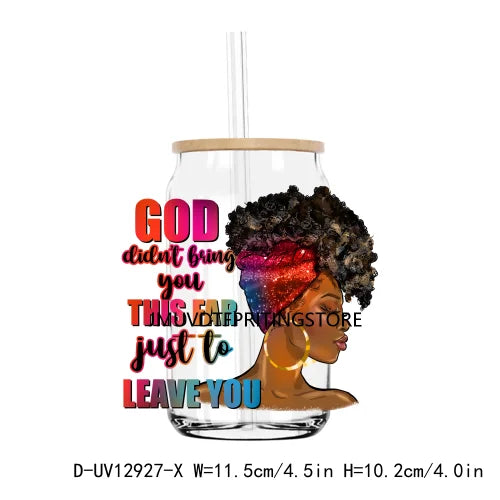 Dope Black Girl Blessed Mom Religious UV DTF Transfers Stickers Decals For Libbey Cold Cups Mugs Tumbler Waterproof DIY Craft