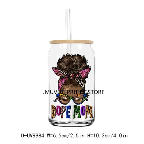 Career Afro Black Women UV DTF Transfers Stickers Decals For Libbey Cold Cups Mugs Tumbler Waterproof DIY Craft Profession Life