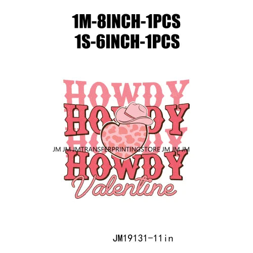 Retro Distressed Western Cowboy Horse Boot Scootin Valentines Day Howday Honey Couple Iron On DTF Transfer Stickers For Clothing