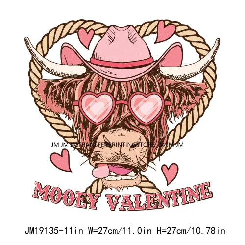 Retro Distressed Western Cowboy Horse Boot Scootin Valentines Day Howday Honey Couple Iron On DTF Transfer Stickers For Clothing