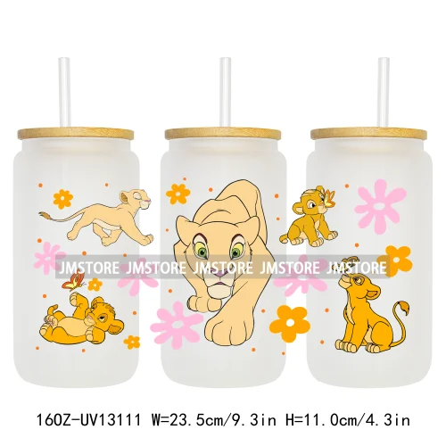 Cartoon Lion Magic King UV DTF Wraps Transfer Sticker Selfadhesive Waterproof High Quality For 16OZ Libbey Glass Can Tumbler