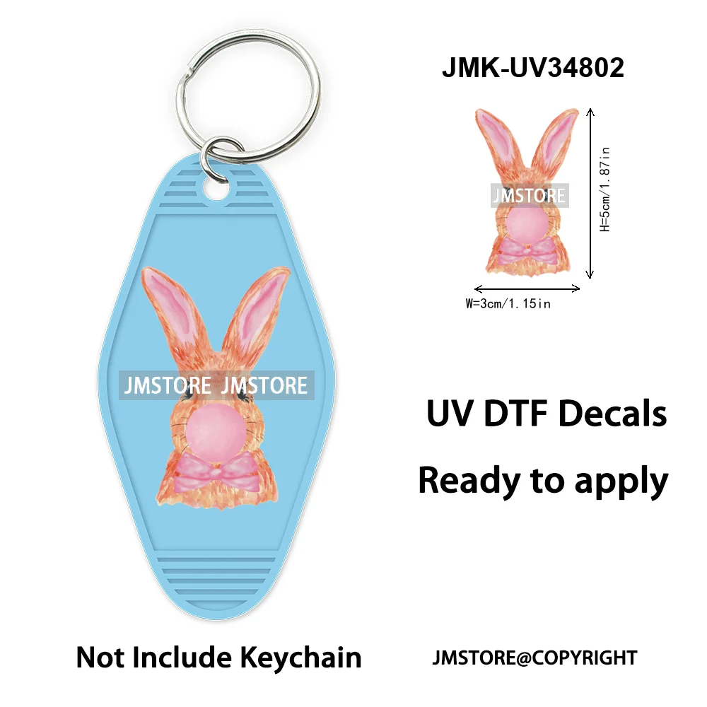 Cotton Tail Coffee Club Coquette Easter Bunny Eggs Trendy Easter Religious WaterProof UV DTF Sticker For Motel Hotel Keychain