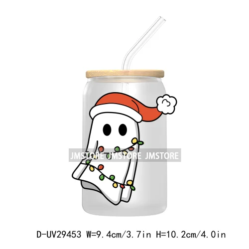 Dead Inside But It's Christmas UV DTF Transfer Stickers Decals For Libbey Cold Cups Mugs Tumbler Trendy Label Gingerbread Season