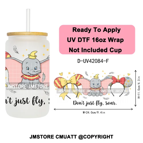 Coquette Bow Magical Cartoon Princess Halloween UV DTF Stickers Ready To Apply Cup Wrap High Quality For 16OZ Libbey Can Glass