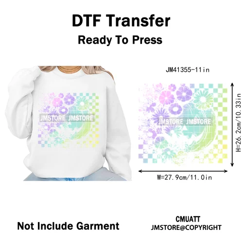Preppy Coquette Halloween Floral Fall Pumpkin Spooky Season Iron on Washable DTF Transfers Stickers Ready to Press for Clothing