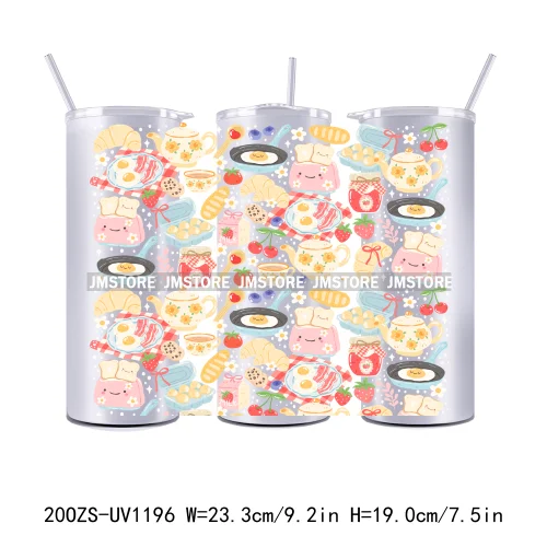 Floral Fruit Bookish Affirmation 20OZ Tumbler Wraps Ready To Ship UV DTF Transfer Stickers Waterproof Prints For Skinny Tumbler
