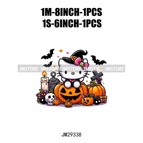 Cartoon Horror Character Halloween Vibes Pumpkin Killer Logos Iron On DTF Transfers Stickers Ready To Press For Hoodies