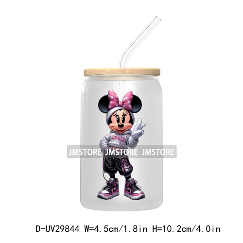 Streetwear Mouse Girl Boy UV DTF Transfer Stickers Decals For Libbey Cold Cups Mugs Tumbler Waterproof Labels Cartoon Characters