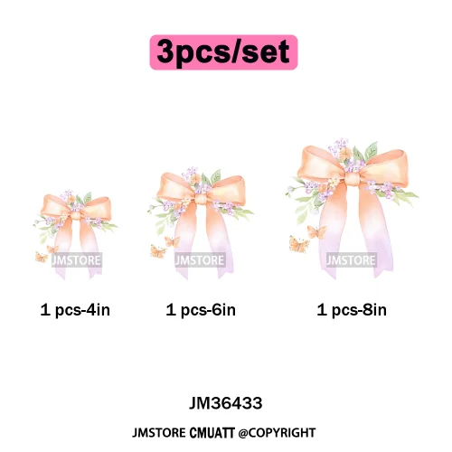 Spring Wildflower Love Vibes Ribbon Wedding Coquette Iron on DTF Thermal Transfers Stickers Ready to Press for Dresses Hoodies