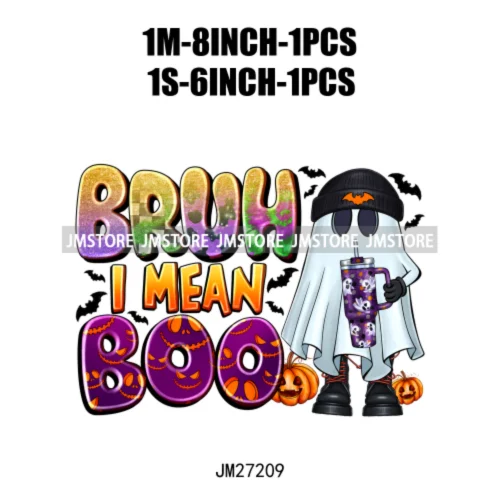 Sweet Spooky Ice Cream Season Ghost Boo Halloween Creepy People Trick Or Treat Candy DTF Iron On Transfers Stickers For T-shirts