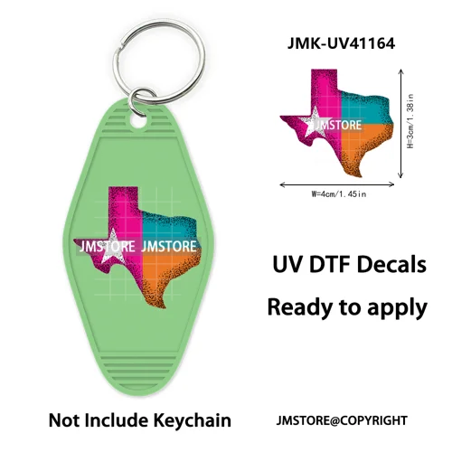 Football Cowboys Coquette Bow Game Day UV DTF Motel Keychain Wraps Ready To Apply Waterproof High Quality Hotel Keychain Decals