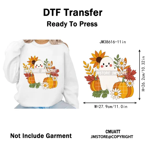 Fall Into Reading Sunflower Pumpkin Coquette Autumn Season Vibes Iron on DTF Heat Transfers Stickers Ready to Press for T-shirts