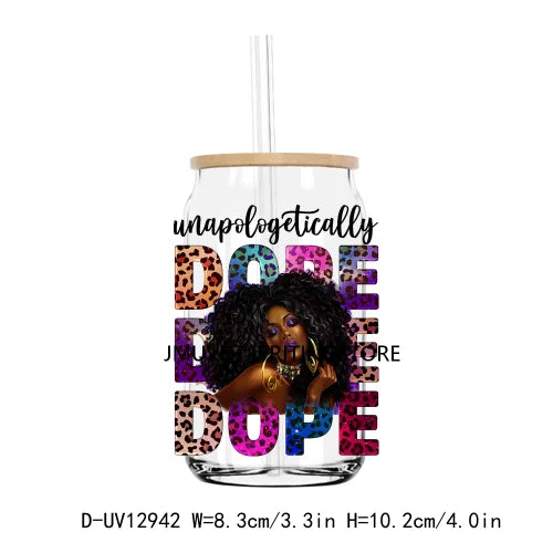 Dope Black Girl Blessed Mom Religious UV DTF Transfers Stickers Decals For Libbey Cold Cups Mugs Tumbler Waterproof DIY Craft