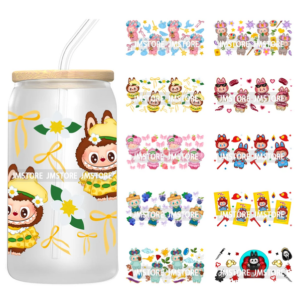 Funny Cartoon Character UV DTF Stickers Ready to Transfer Cup Wrap Custom Labels DIY Craft For Libbey Can Glass Tumblers Mugs