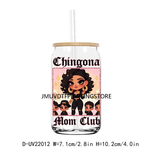 Chingona Mom Club UV DTF Transfers Stickers Decals For Libbey Cold Cups Mugs Tumbler Waterproof DIY Craft Happy Mother's Day