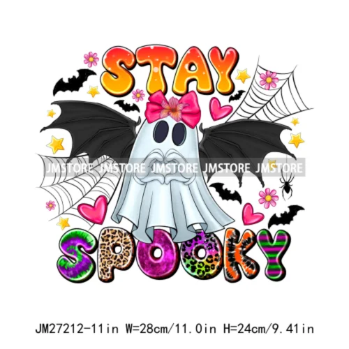 Sweet Spooky Ice Cream Season Ghost Boo Halloween Creepy People Trick Or Treat Candy DTF Iron On Transfers Stickers For T-shirts