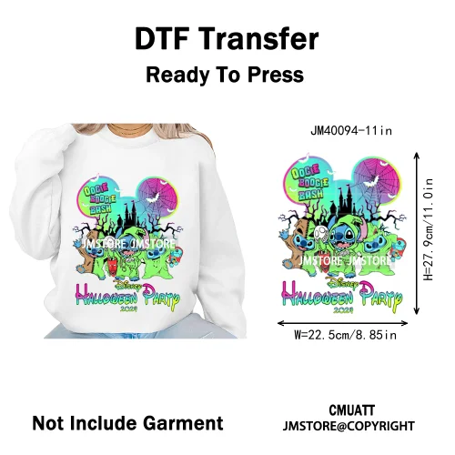 Happy Halloween Season Pumpkin Skull Cartoon Character Girly Evil Queen Iron on DTF Transfer Stickers Ready to Press for Textile