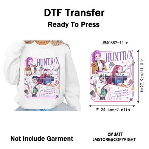 Kpop Movie Style Soda Pop Demon Inspired Movie Girl Dinner Iron on DTF Washable Transfers Stickers Ready to Press for Hoodies