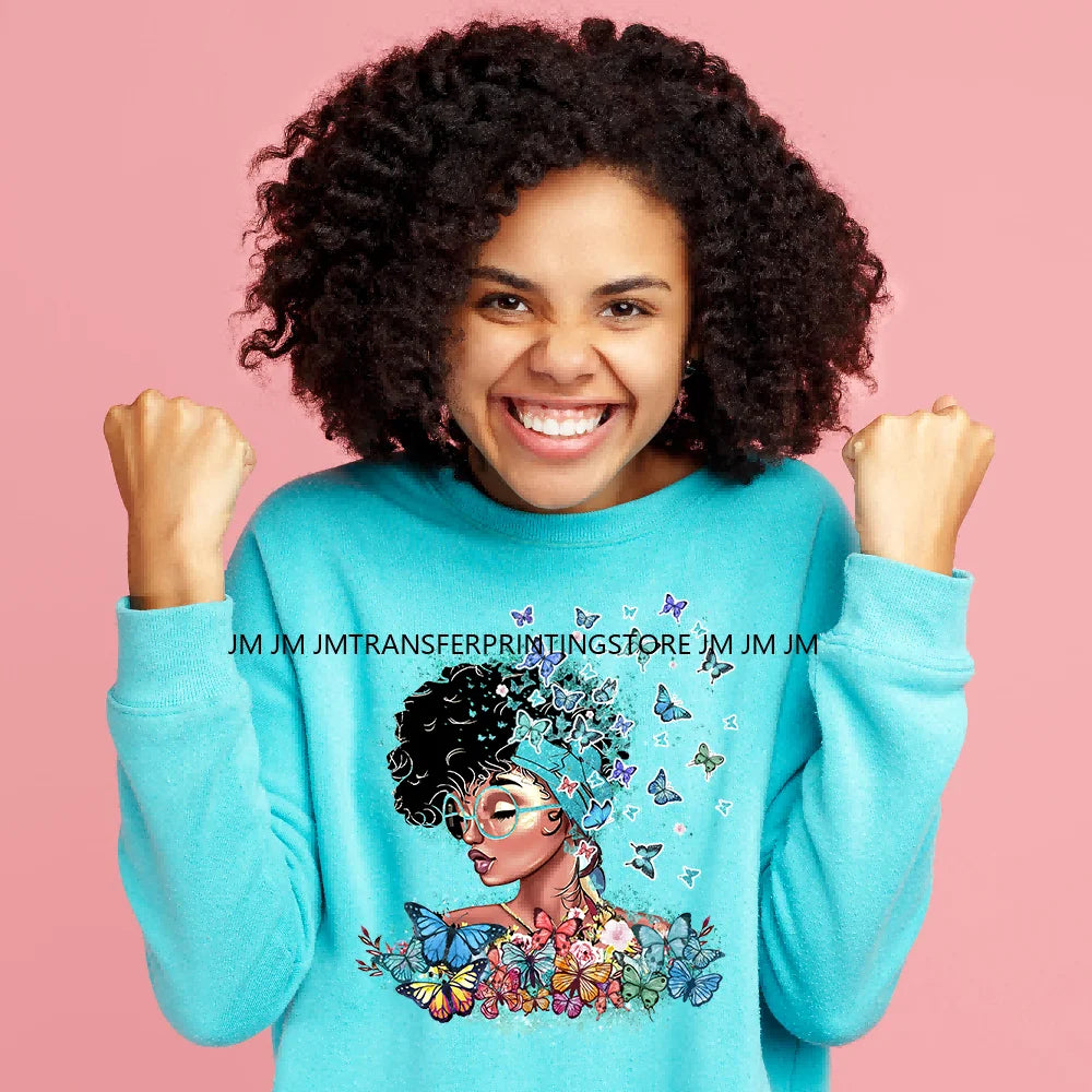 Black History Afro Queen Blessed Mom Unapologetically Dope Black Girl Magic DTF Washable Transfer Stickers For Clothes Bags