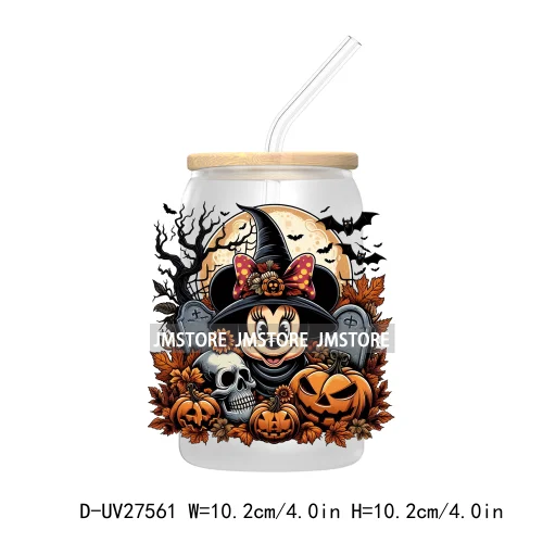 Cartoon Couple Halloween Scary Pumpkin UV DTF Transfer Sticker Decals For Libbey Cold Cup Mug Tumbler Nightmare Before Christmas