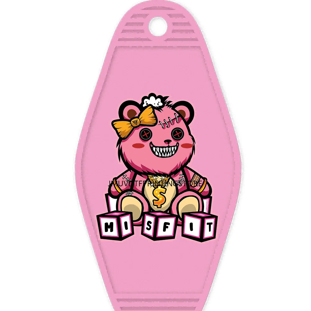 Focus On The Hustle Bear High Quality WaterProof UV DTF Sticker For Motel Hotel Keychain More Money Less Friends