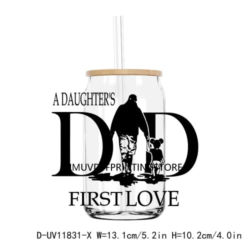 Father's Day UV DTF Transfers Stickers Decals For Libbey Cold Cups Mugs Tumbler Waterproof DIY Logo Cool Grandpa Papa Dad Gift