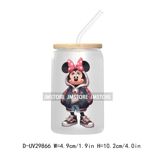 Streetwear Mouse Girl Boy UV DTF Transfer Stickers Decals For Libbey Cold Cups Mugs Tumbler Waterproof Labels Cartoon Characters