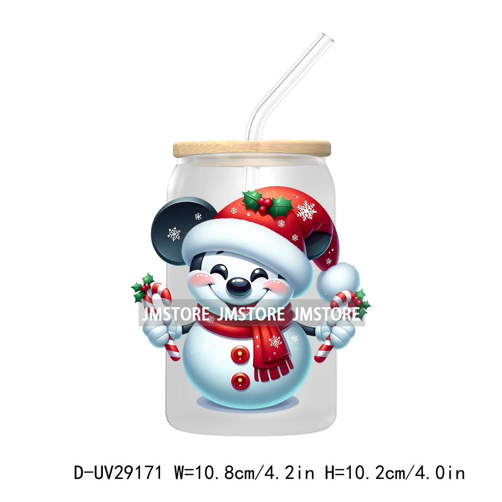 Christmas Vibes Cartoon Mouse Friends UV DTF Transfer Stickers Decals For Libbey Cold Cups Mugs Tumbler Labels Magical Kingdom