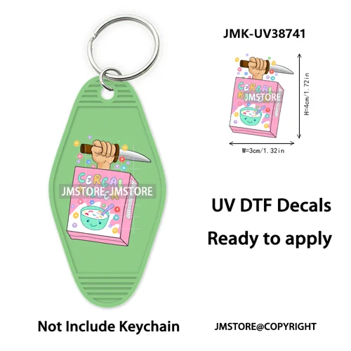 Funny Halloween Skull Skeleton Ghosts UV DTF Motel Keychain Wraps Ready To Apply Waterproof High Quality Hotel Keychain Decals