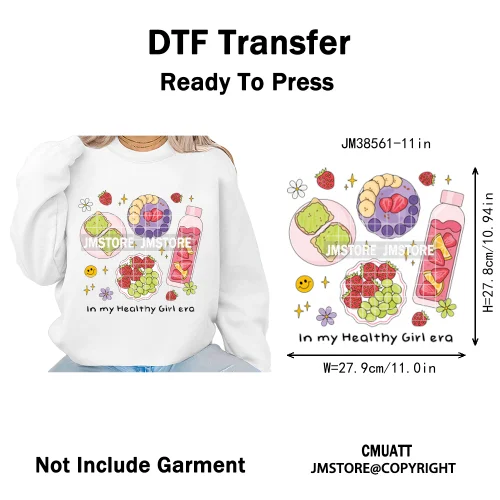 Trendy In My Girls Era Teacher School Good Vibes Quotes Iron on DTF Washable Transfers Stickers Ready to Press for Textile Bags