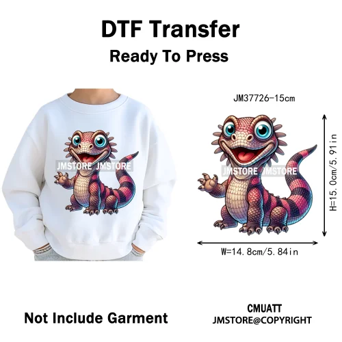 15cm 5.9in Kids Size Funny Pets Lovers Playful Panda Lion Chameleon Animal Iron on DTF Transfer Stickers Ready to Press for Bag