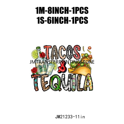 Colorful Mexican Pinata Latina Cinco De Mayo Festival Logos Iron On Fiesta Tacos Tequila DTF Transfer Stickers For Clothing