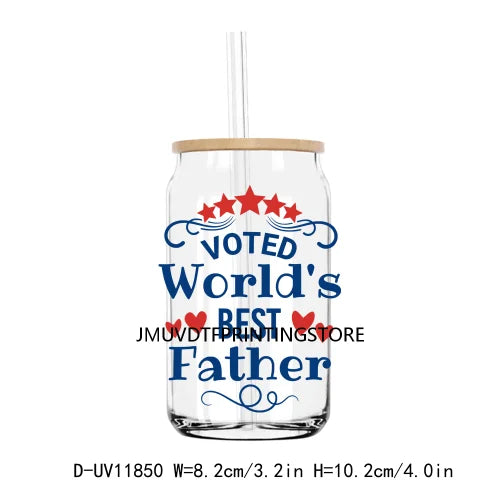 Father's Day UV DTF Transfers Stickers Decals For Libbey Cold Cups Mugs Tumbler Waterproof DIY Logo Cool Grandpa Papa Dad Gift