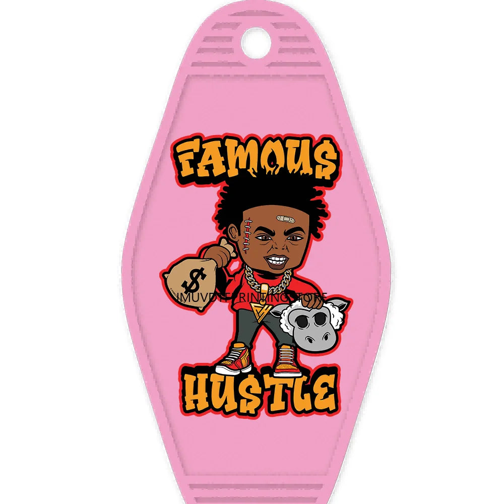 Focus On The Hustle Bear High Quality WaterProof UV DTF Sticker For Motel Hotel Keychain More Money Less Friends