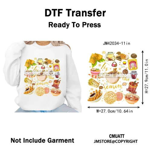 Tis The Season Pan Dulce Mexican Xmas Tuki Donkey Spanish Christmas Latin Iron on DTF Transfers Stickers Ready to Press for Text