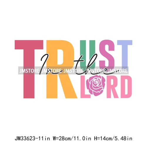 Funny Jesus Praying Psalm Trust Lord Blessed Religious Bible Verse Iron On DTF Transfer Stickers Ready To Press For Hoodies