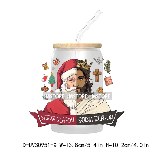 Jesus Christian Religious Christmas Faith Bible Verse UV Sticker Decals For Libbey Cold Cups Mugs Tumbler Transfer Stickers Logo