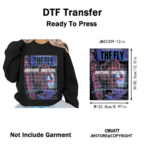 Funny Halftone Movie Series Killer Halloween Spooky Season Iron on DTF Washable Transfers Stickers Ready to Press for T-shirts