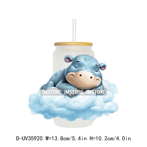 Dreamy Sleeping Baby Animals UV Sticker Decals For Libbey Cold Cups Mugs Tumbler Transfer Stickers Waterproof Top Quality Prints
