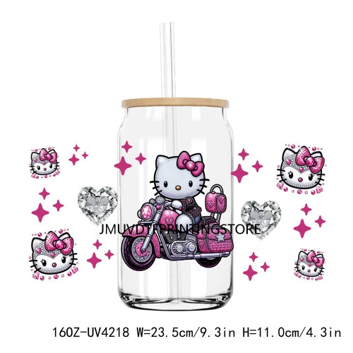 Cartoon Couple 16OZ UV DTF Cup Wrap Transfers Stickers Mouse And Friends Custom Labels DIY Waterproof Logo For Libbey Glass Can