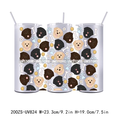 Coquette Puppy Dog Mom Cat Lover Pets 20OZ Skinny Tumbler Wrap UV DTF Transfer Stickers Personalized Labels For Straight Tumbler