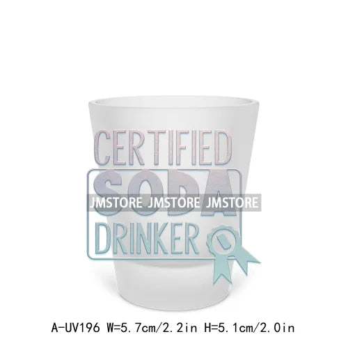 Drink Drank Drunk Alcohol Short Glass Cups UV DTF Sticker For Beer Mugs Decals Transfers Stickers Waterproof DIY Craft Quotes