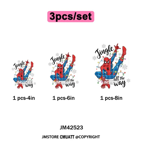 Holly Jolly Cute Cartoon Character Christmas Santa Tis The Season Iron on DTF Heat Transfers Stickers Ready to Press for Garment