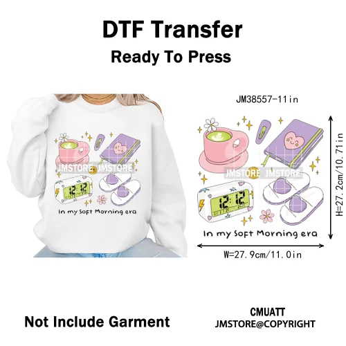 Trendy In My Girls Era Teacher School Good Vibes Quotes Iron on DTF Washable Transfers Stickers Ready to Press for Textile Bags