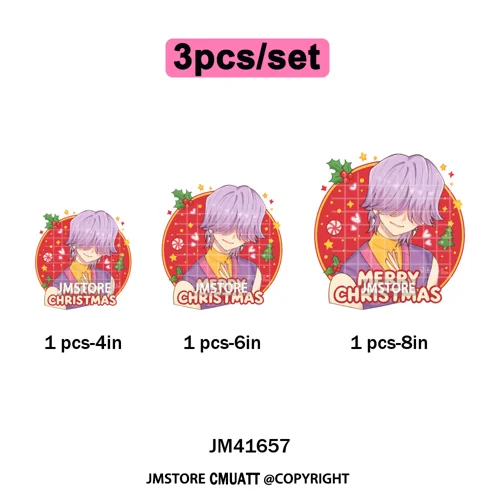 Christmas Kpop Holiday Idol Santa Holly Jolly Merry Christmas Iron on DTF Washable Transfers Stickers Ready to Press for Textile