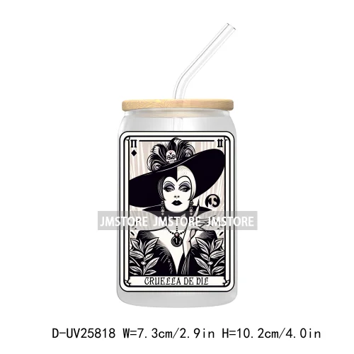 Cartoon Tarot Card UV DTF Transfer Stickers Decals For Libbey Cold Cups Mugs Durable Waterproof Custom Labels Magical Kingdom