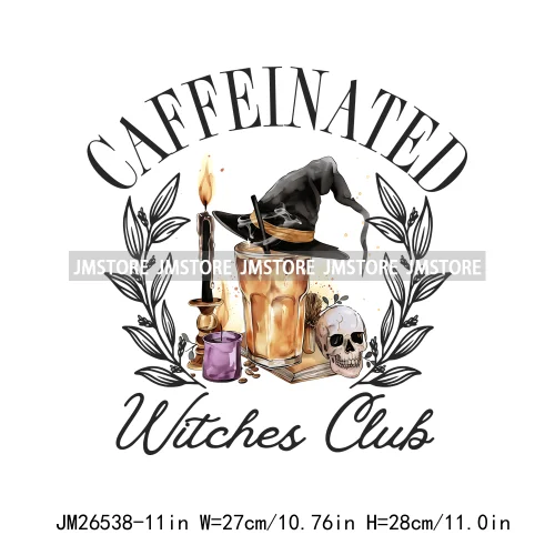 Spooky Season Social Cocktail Club Witches Halloween Thermal Logos DTF Iron On Transfer Stickers Ready To Press For Clothing